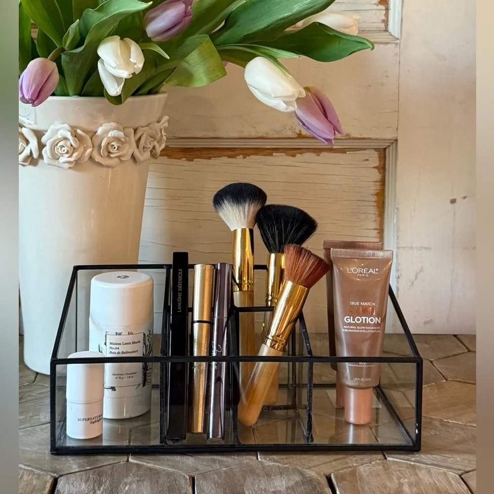 NEW! Threshold Glass & Metal Vanity Organizer